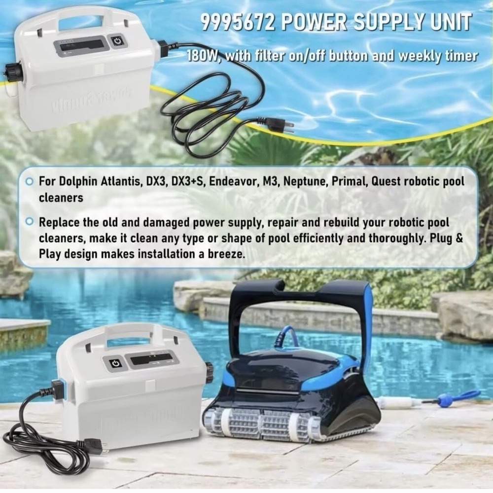 9995672-US-ASSY Power Supply Power Cord For Dolphin Nautilus CC Plus M200 M3 DX3 - Picture 7 of 10